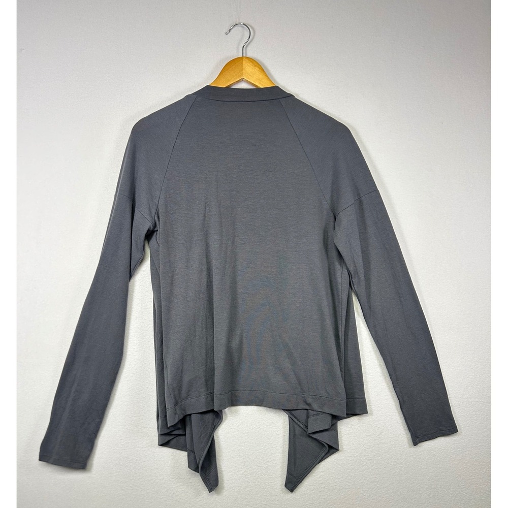 Minimalist Old Navy Women M‎ Gray Draped Open Front Waterfall Cardigan Sweater - Picture 5 of 10